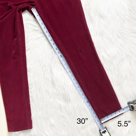 SOLD-Anthropologie Burgundy Wine Micro Cord Skinny Chino Pants - Picture 10 of 11